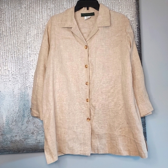 HARVÉ Benard by Benard Hartzman 100% linen button down - Picture 1 of 7